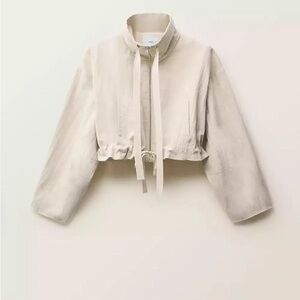 🔥Mango selection Italian fabric Cream Utility Jacket Sz Small